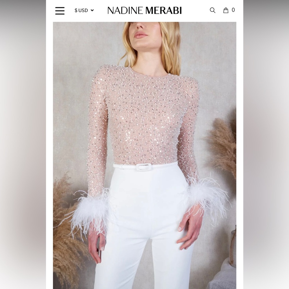 NADINE MERABI Amelia White Jumpsuit